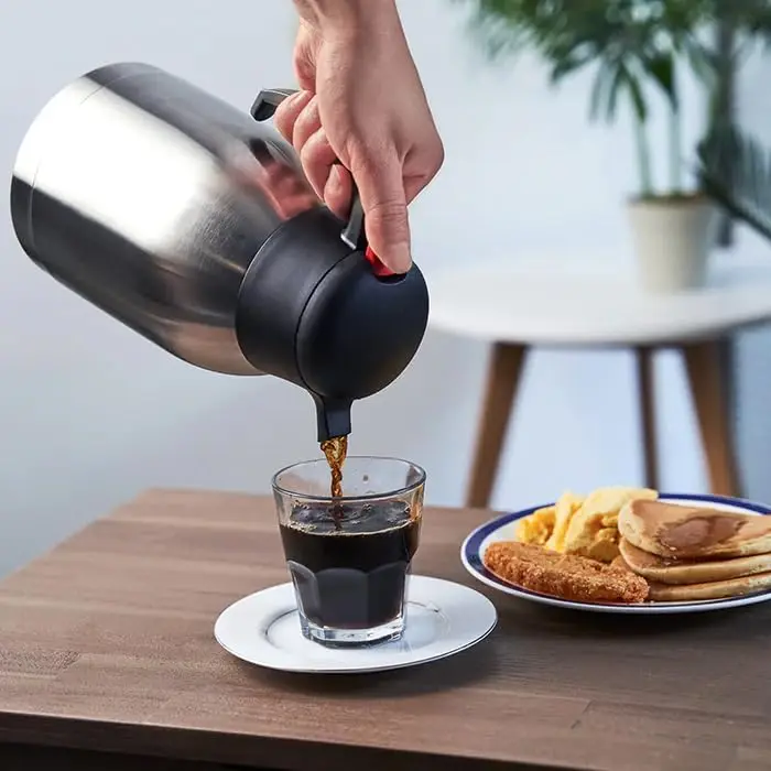 إبريق قهوة حراري 74 أونصة، ترمس لمدة 12 ساعة، إبريق معزول من الفولاذ المقاوم للصدأ للحفاظ على القهوة الساخنة/الباردة والشاي والماء والتجفيف