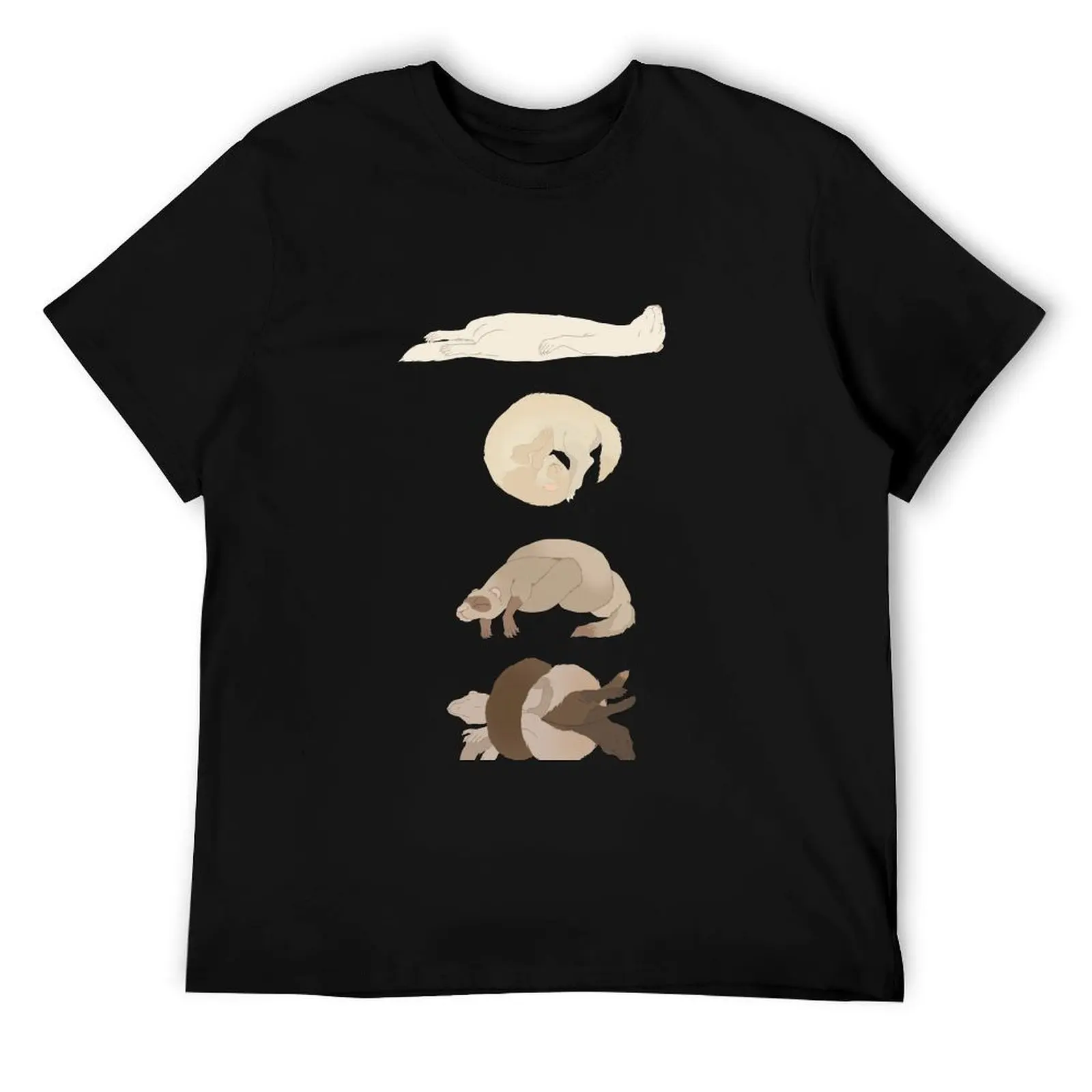 

Chart of ferret sleep positions T-Shirt black cotton t-shirt plain for man package t shirts for man cotton T-Shirt