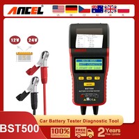 Car Battery Tester ANCEL BST500 With Printer 12V 24V Cranking Charging Analyzer Truck Battery Load Test Multi-Language