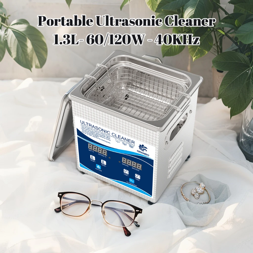 

Portable Ultrasonic Cleaner Granbo 1.3L Ultrasonic Cleaning Tools 60W/120W Digital Cleaning Machine for Jewelry Glasses Store