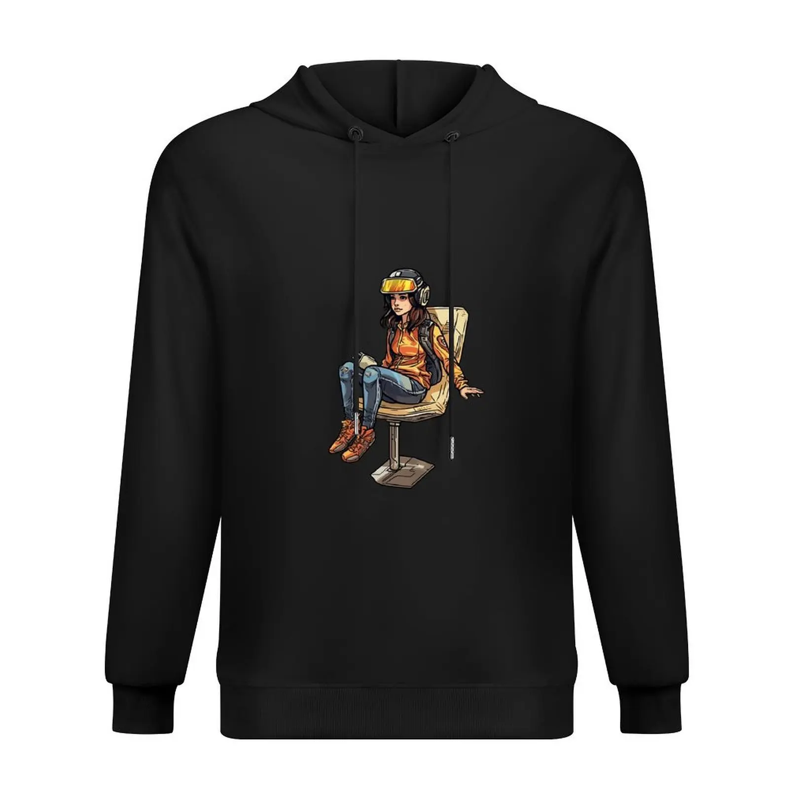 

Sci-Fi Girl Spinning in a Chair - Digital Art Hoodie autumn clothes winter clothes men's autumn clothes men's hoodie sweatshirt