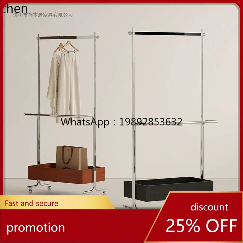 

HT Vintage Floor-Standing Modern Stainless Steel Clothes Rack Hat Rack Bedroom Mobile Home Storage Organizer Hat Rack