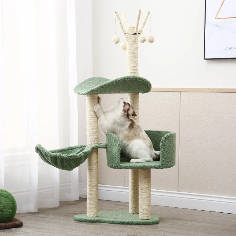 

Solid Wood Sisal Cat Climbing Frame Multifunctional Cat Scratching Post Multi-story Large Cat Villa Pet Toy Pet Supplies