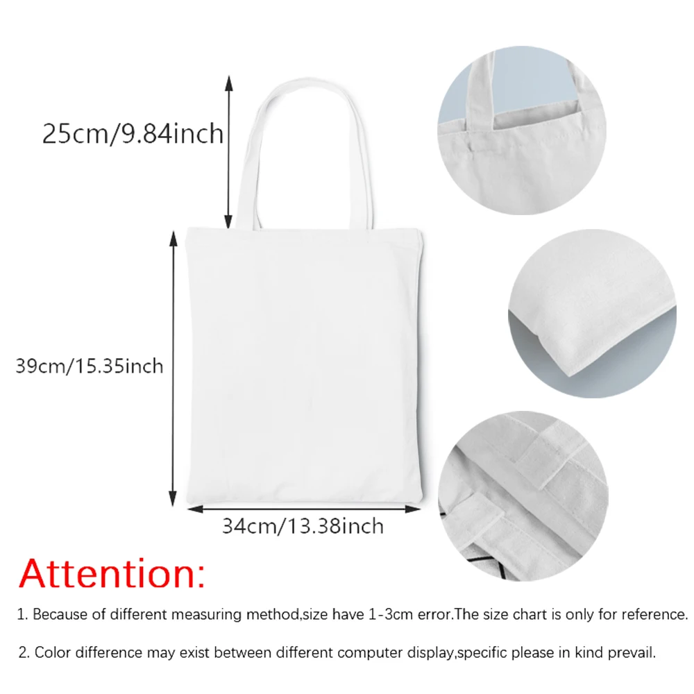 Blank Canvas Bags non-custom Shopper Shoulder Bag Big Women Designer Handbags Shopping Tote Casual Woman DIY gifts for children