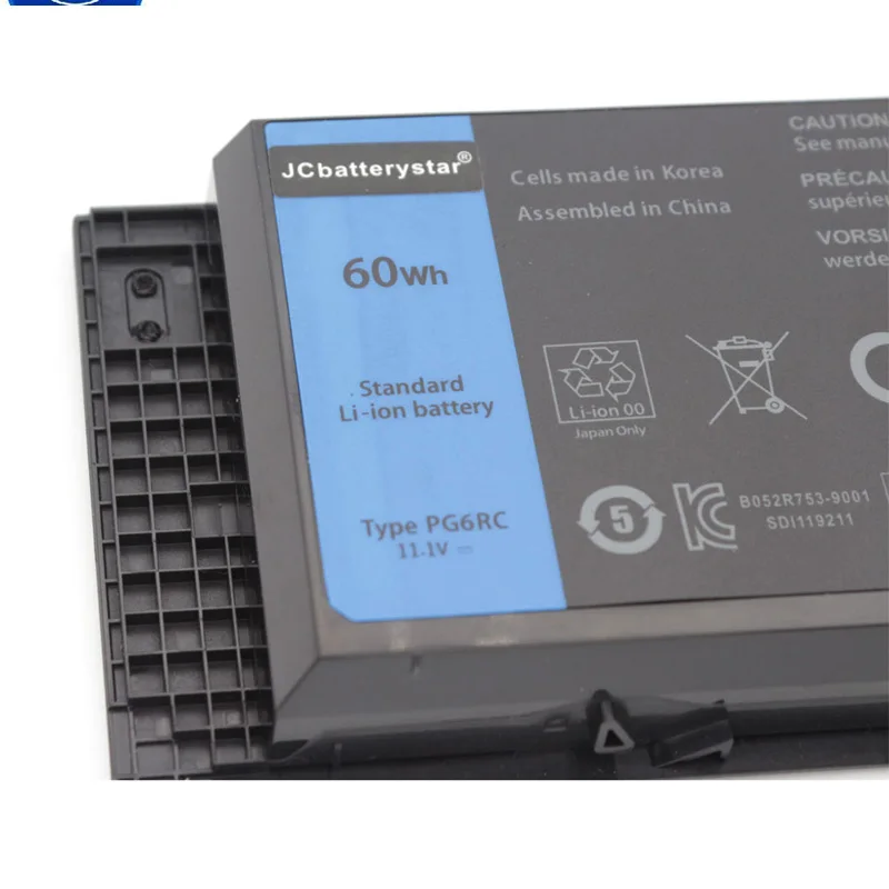 بطارية JCLJF لدقة ديل ، 6 خلايا ، M6600 ، M6700 ، M6800 ، M4800 ، M4600 ، M4700 ، FJJ4W ، PG6RC ، R7PND ، OTN1K5 ، وv ، و 60wh