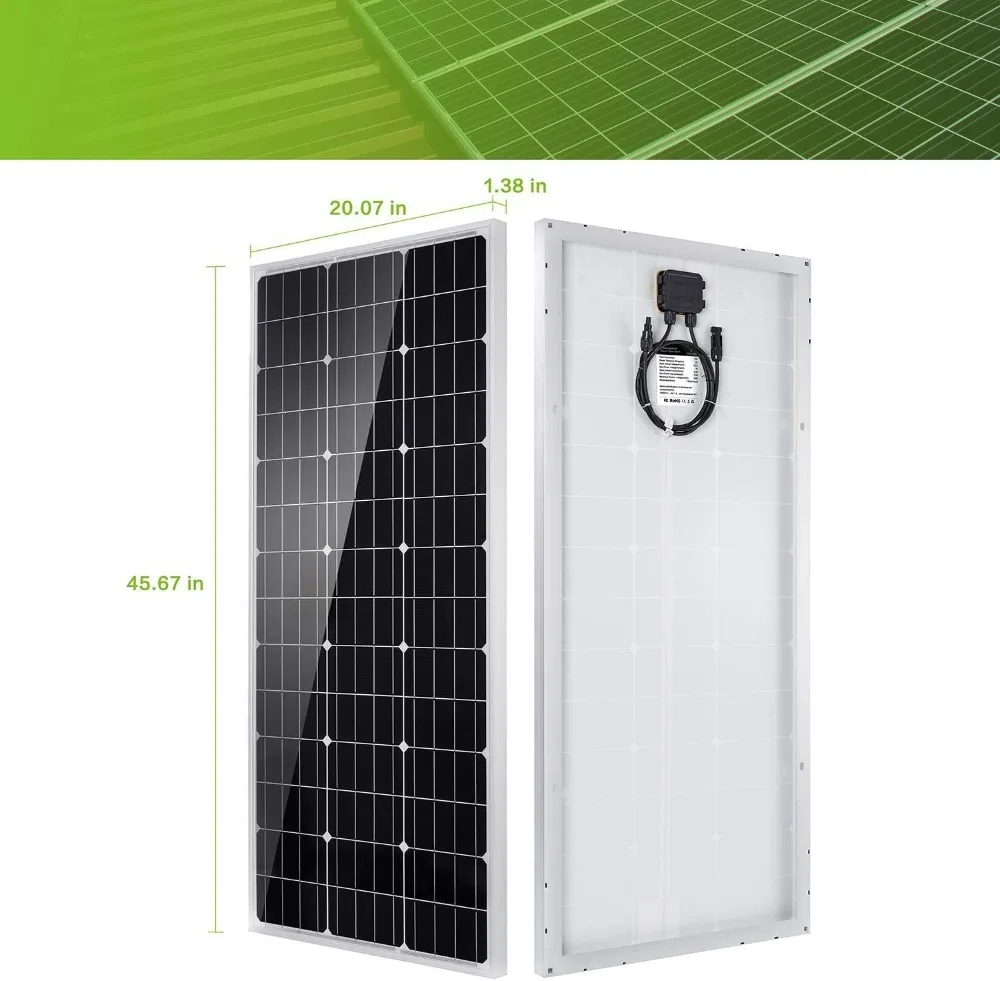 Topsolar Solar Panel Kit 100 Watt 12 Volt Monocrystalline Off Grid System for Homes RV Boat + 30A 12V/24V Solar Charge