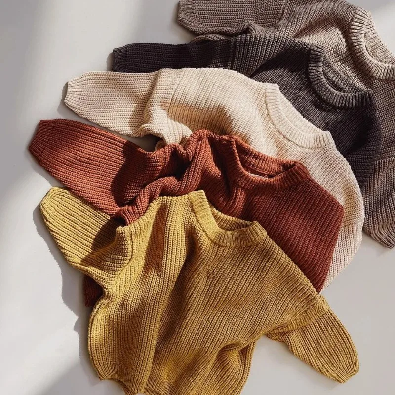

0-9M Autumn New Baby Boys Girls Clothes Baby Sweater Toddler Knit Sweater Newborn Knitwear Long Sleeve Cotton Baby Pullover Tops