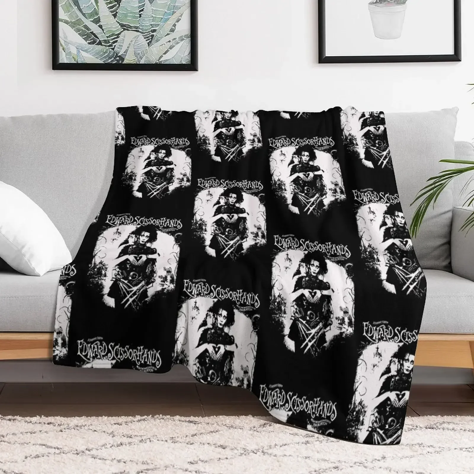 Edward Scissorhands Aesthetic Throw Blanket Single Flannel Blankets