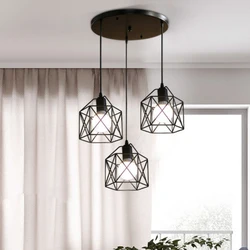 Modern Cage Pendant Light E27 Iron Minimalist Vintage Scandinavian Loft Pyramid Pendant Lamp Metal Hanging Ceiling Lamp Fixtures
