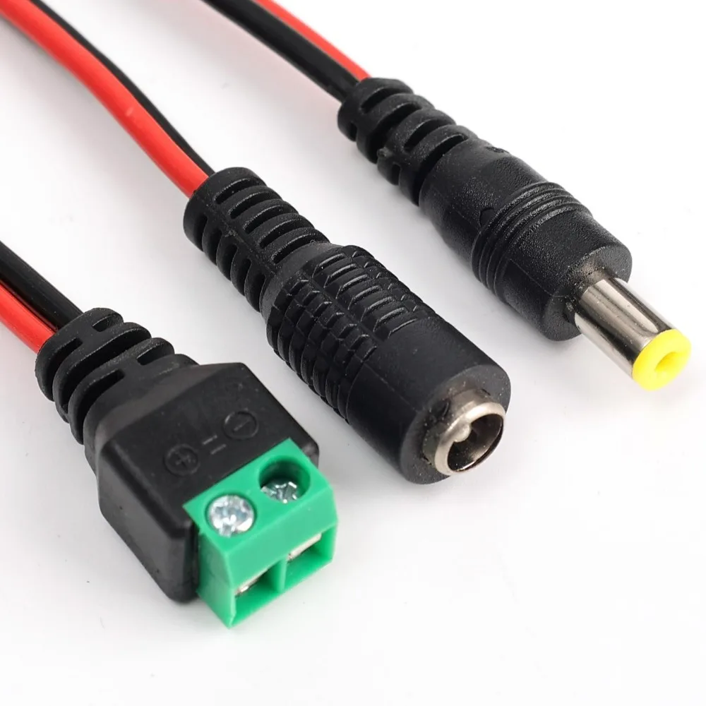 2 Pin Screw Terminal Free Welding Socket Connector Power Supply Cable 30cm Male+Female Solderless DC Power Plug Extension Cable