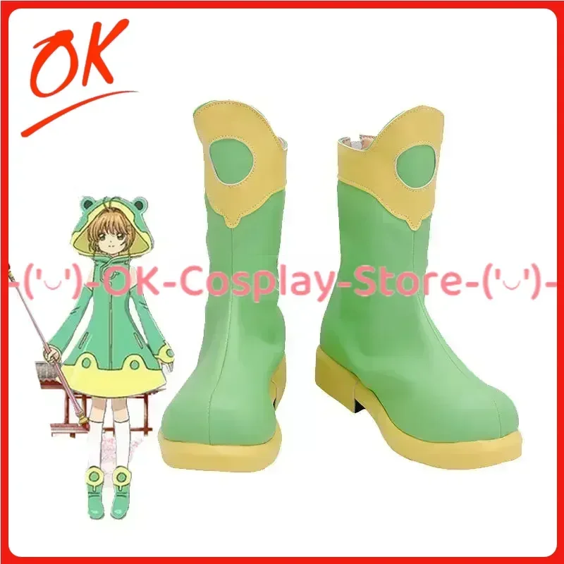 [Customized Size] Cardcaptor Sakura Kinomoto Cosplay Shoes Anime Roleplay Costume Prop Halloween Carnival Party Boots PU Leather