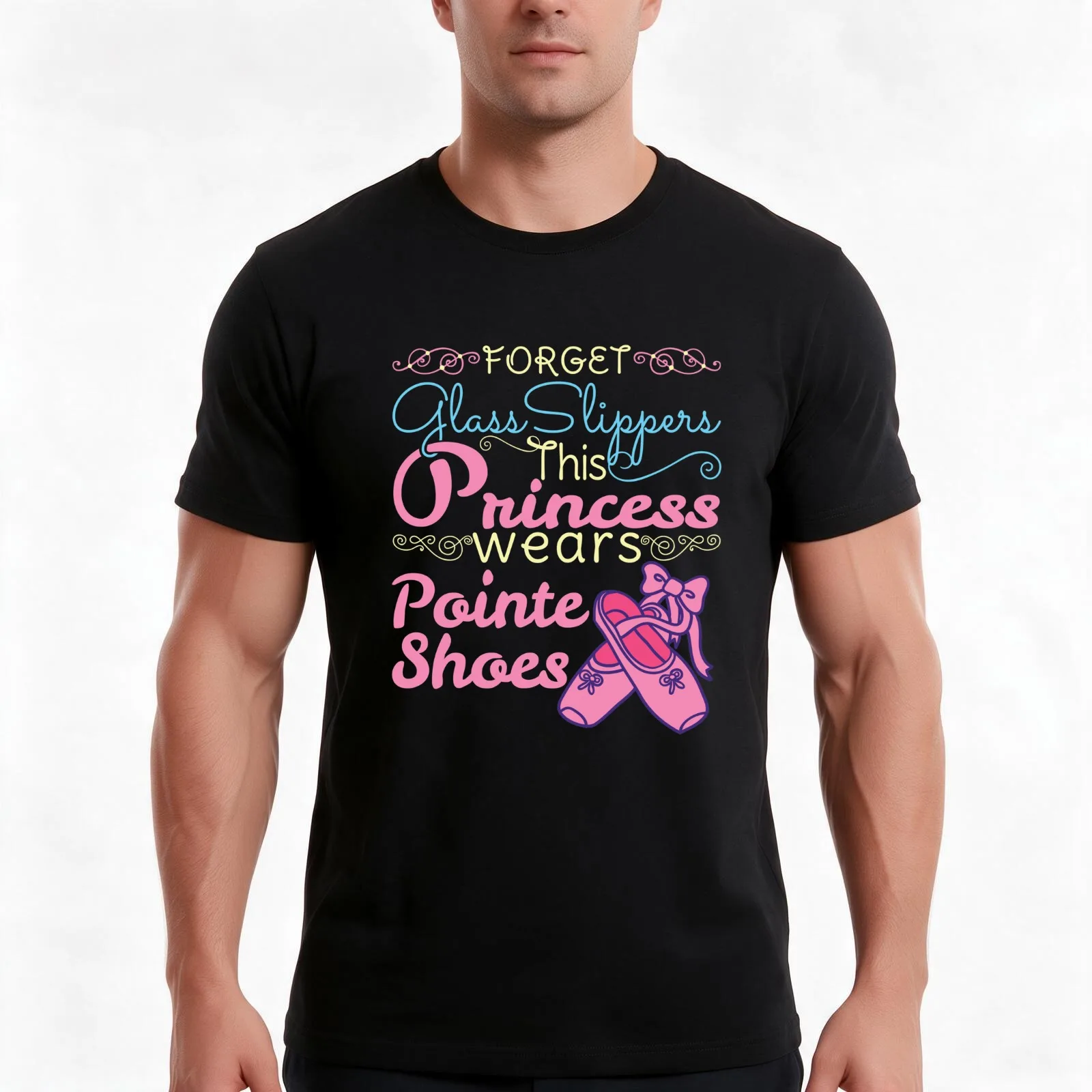Forget Glass Slippers This Princess Wears Pointe Shoes T-Shirt, Summer Casual Cotton Tee, Oversized Streetwear Tops, 100% Cotton