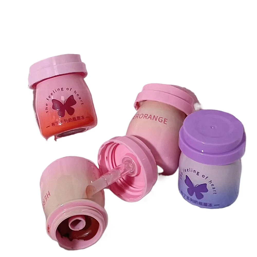 

Jelly Lipgloss Herorange Pudding Series Mirror Lip Jelly High Pigment Long Last Waterproof Women Lipstick