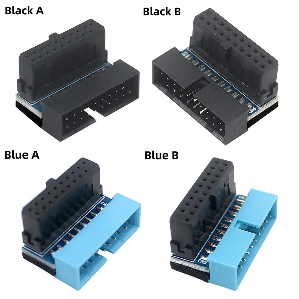 USB 3.0 20pin ชายกับหญิงส่วนต่อขยายอะแดปเตอร์มุม90องศาสำหรับเมนบอร์ดเมนบอร์ดปลั๊กคอนเนคเตอร์