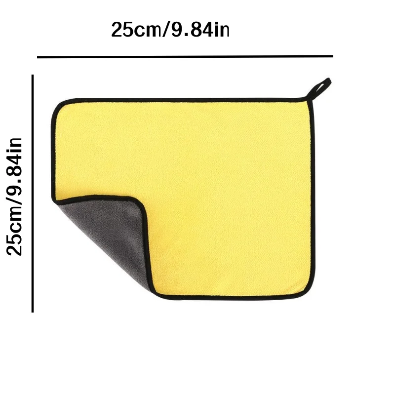 Pack of 5/10 Pieces in Random Colors, Double-Sided Cleaning Towels for Car, Kitchen, and Living Room, Strong Absorbent Towels, Car Cleaning Cloths, Coral Fleece Thickened Small Towels, Multi-Purpose Towels, Practical T - view 5