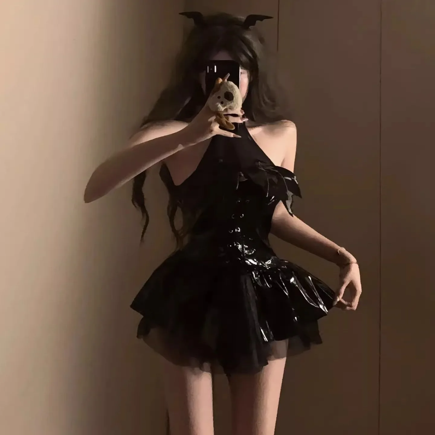 مثير لوهوين الشيطان زي الدكتور الرغبة النقية تنورة جلدية مجموعة وصيفه الشرف متسلق انفجار المرأة Faion الدكتور