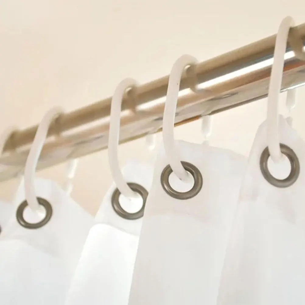 

48Pcs Shower Curtain Hooks Plastic C-Shaped Rings Strong Bathroom Curtain Hanging Supplies Plastic Shower Rings