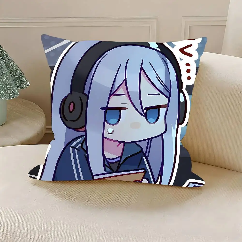 K-kanade Y-yoisaki Polyester Printed Pillow Cover Square 30 35 40 45 50 55 cm Soft for Sofa Bed Car Home Decor