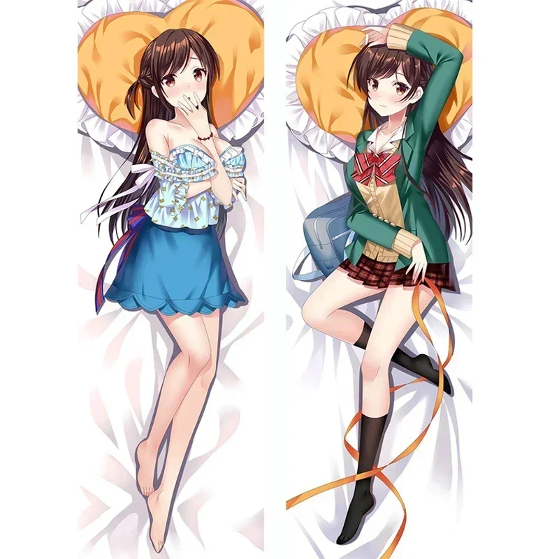 180cm Japanese Anime Rent A Girlfriend Dakimakura Mizuhara Chizuru Cushion Cover Peachskin Fullbody Throw Pillow Case Christmas