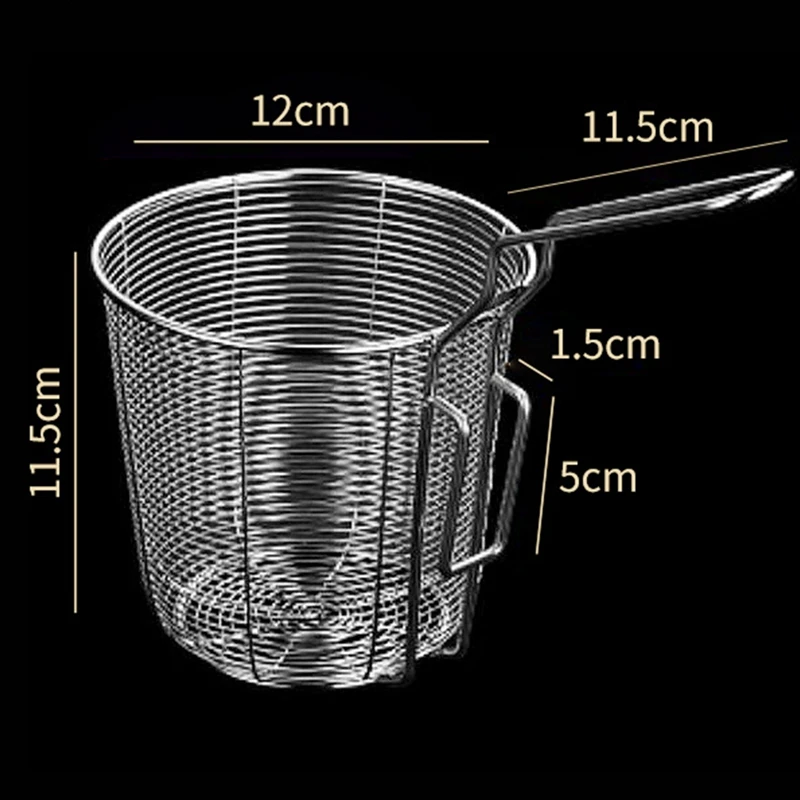 2 Pcs Hot Pot Strainer Stainless Steel Colander Household Fried Basket Net Leaking Hot Pot Filter