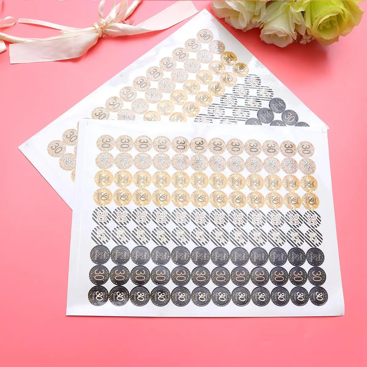 2 Sheets Birthday Anniversary Decor Decoration Number Decor High Number Stickers For Party Quality Paper Anniversary Theme Fit
