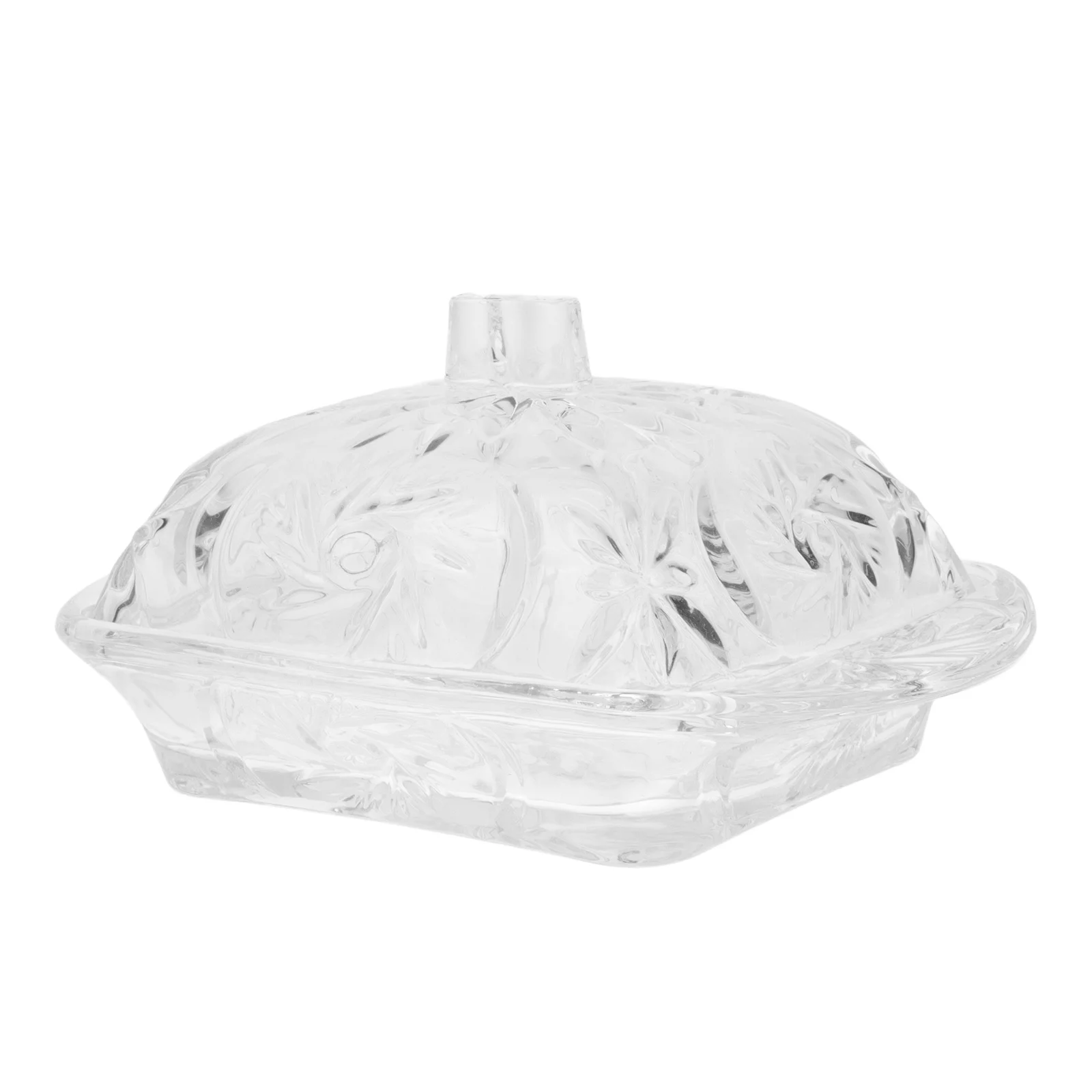

Large Glass Butter Dish with Lid Transparent Butter Storage Container for Kitchen Cheese Dessert Fresh Keeping Box