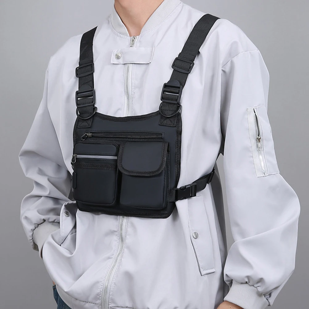 

Functional Vest Chest Bag Multi-Pocket Sports Vest Bag Wear Resist Stylish Backpack Travel Commute Sports Backpack