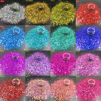 Velkoobchodní 1KG laserový šestiúhelníkový holografický robustní třpytivý prášek na nehty, třpytivý prášek, mořská panna, třpytivé třpytky, pryskyřice, krystal 12 nejlepší prodej třpytky 1kg - №10