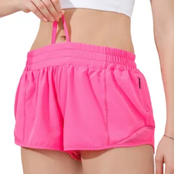 2.5 Hotty Low Waist Inch Gym Shorts women With Pocket Reflective Strip Running Fitness Quick Drying Trousers Yoga Wear Clothing