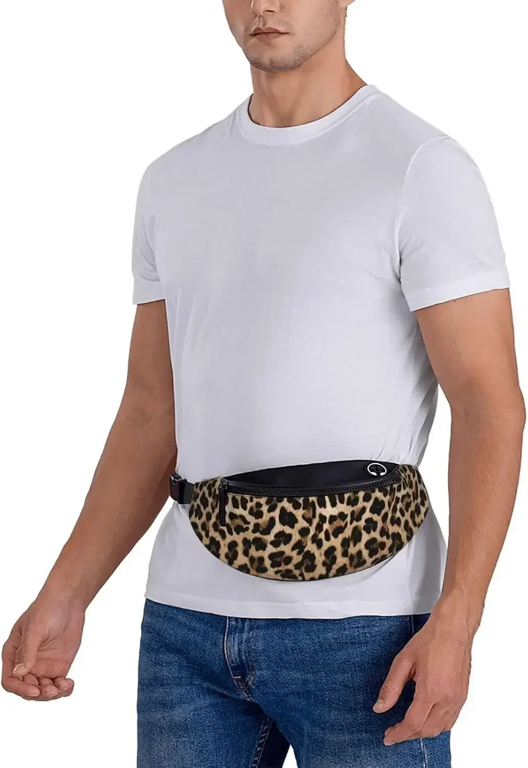 

Fashion Men Leopard Print Cheetah Skin African Animal Fashion Casual Fanny Pack Waist Bag
