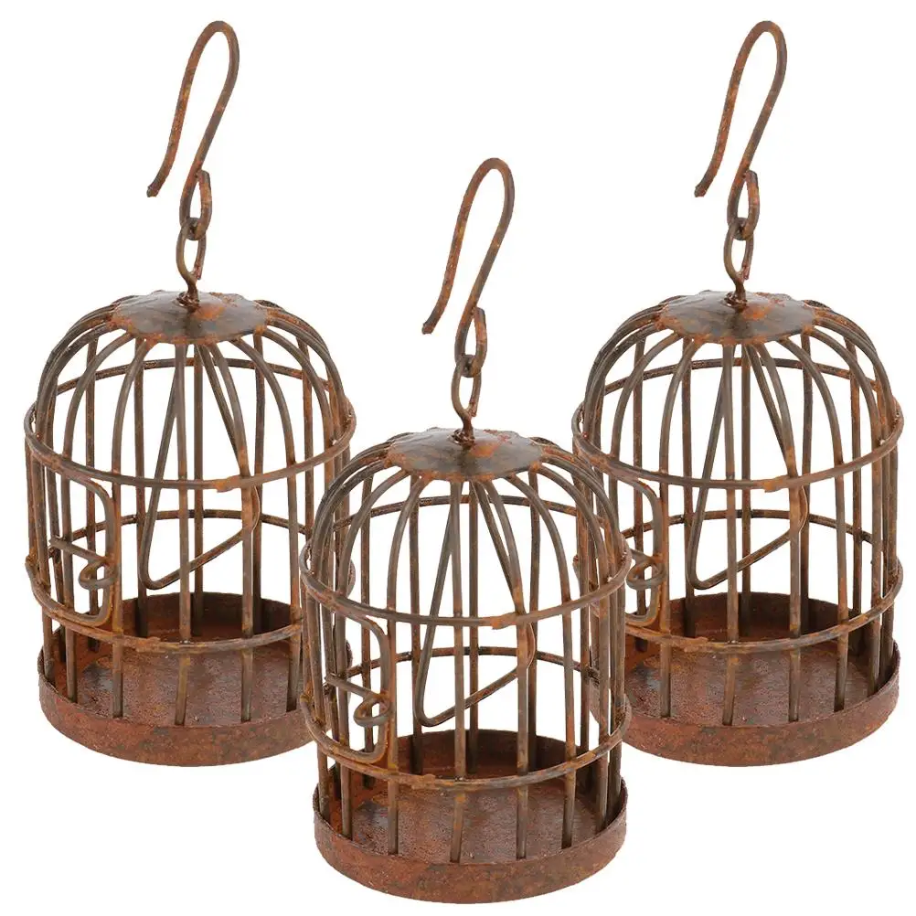 

Hummingbird Houses for outside Micro Landscape Birdcage Cages Tiny Miniature Decor Iron