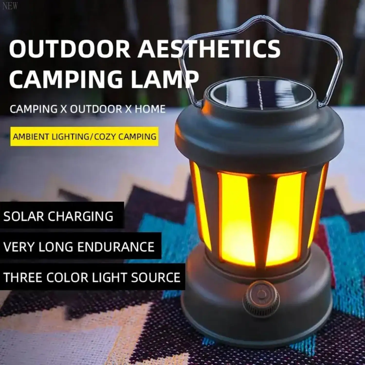 New Retro Lamps Camping Lamp Portable Torches Flashlights Tent Lamps Stepless Dimming Travel Outdoor Lighting