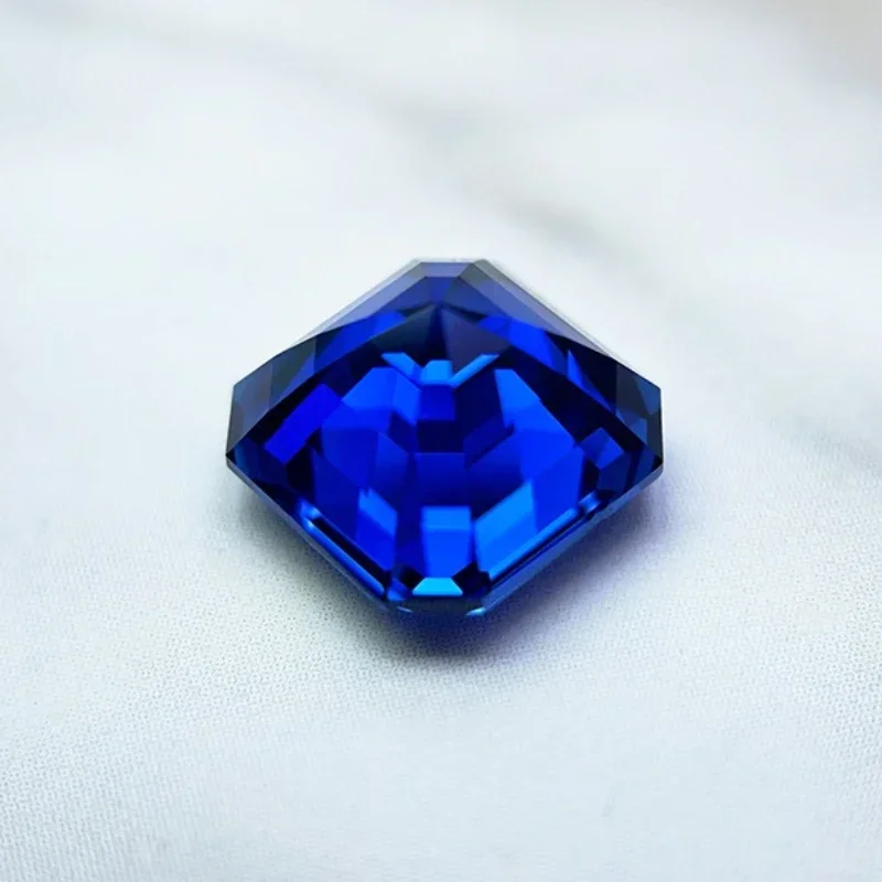 

A-High Quality Lab Grown Sapphire Asscher Cut Royal Blue Color DIY Jewelry Making Ring Main Materials Selectable AGL Certificate