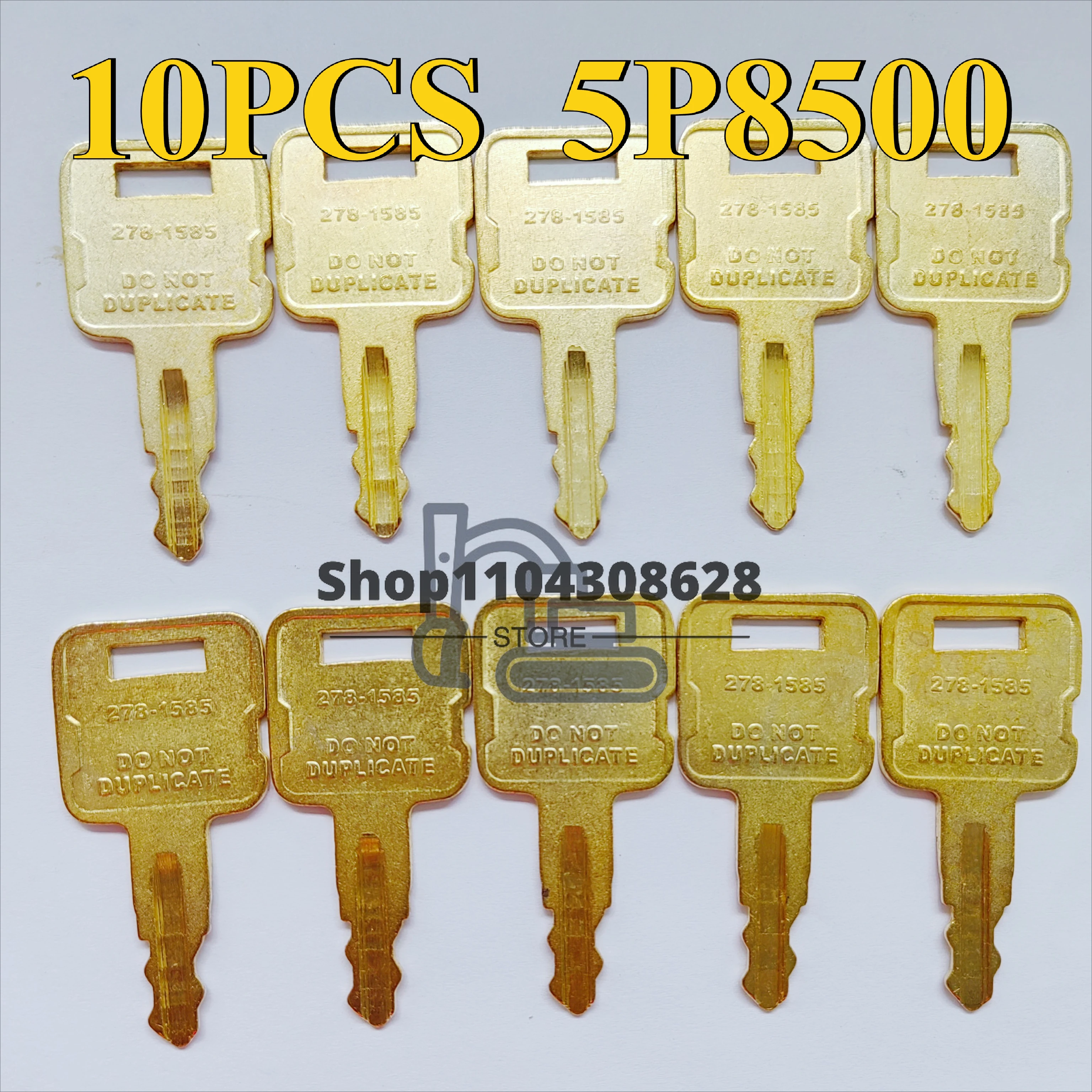 

10Pcs 5P8500 Steel Ignition Key for CAT 5P-8500 Heavy Equipment Excavator