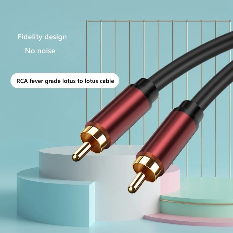 Kabel wzmacniacza HIFI Aux RCA Lotus kabel audio-wideo TV, pudełko AV Fever koncentryczny kabel linia sygnału z głowicą lotosu
