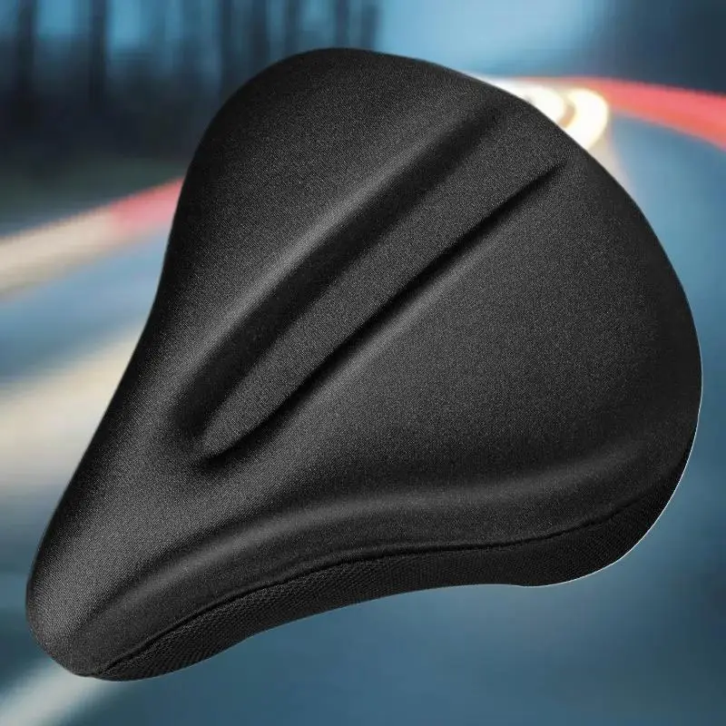 1 Piece Cycling Riding DIY Accessories Exercise Bike Seat Gel Cushion Cover For Large Wide Bicycle  Pad view 4