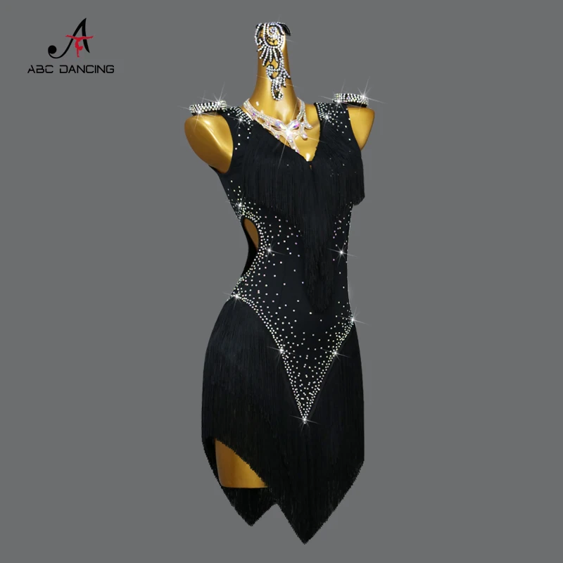 New Latin Dance Dress Stage Performance Women Female Clothes Tassels Skirt Sport Costume Girls Practice Wear Prom Suit Customizd