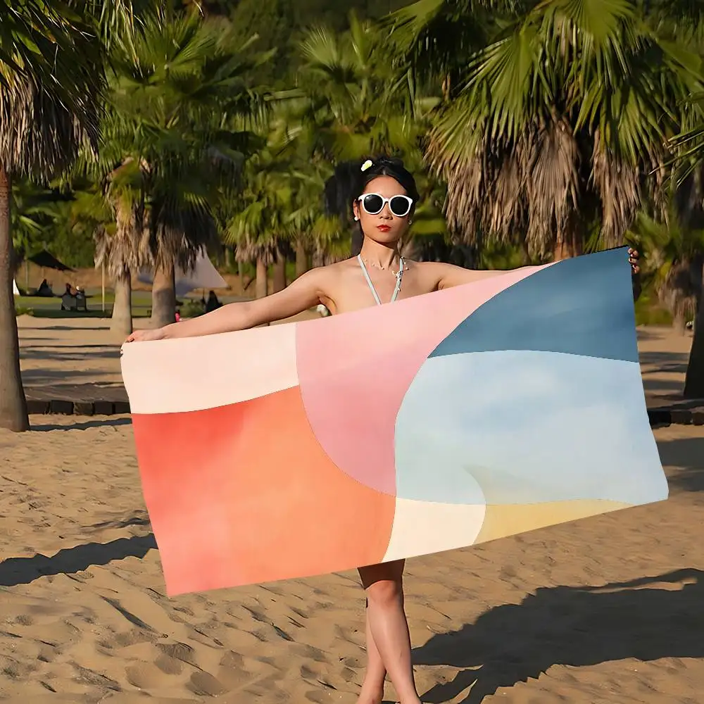 Moderne microvezeldeken in Scandinavische stijl, sneldrogende strandhanddoeken, extra groot bedrukt, superabsorberende zwembadhanddoekdeken