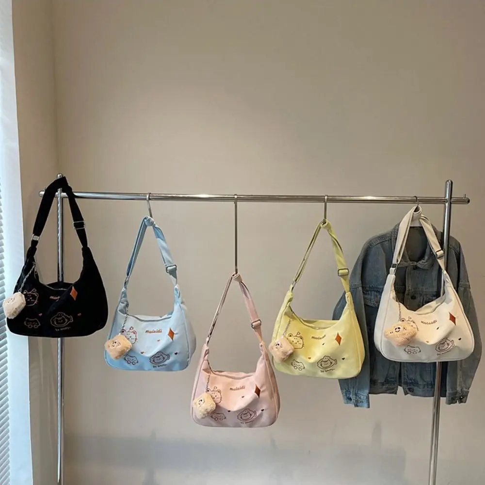 Большая вместительная сумка через плечо с милым котом и вышивкой, новая модная сумка через плечо, повседневная дорожная сумка в стиле каваи с героями мультфильмов