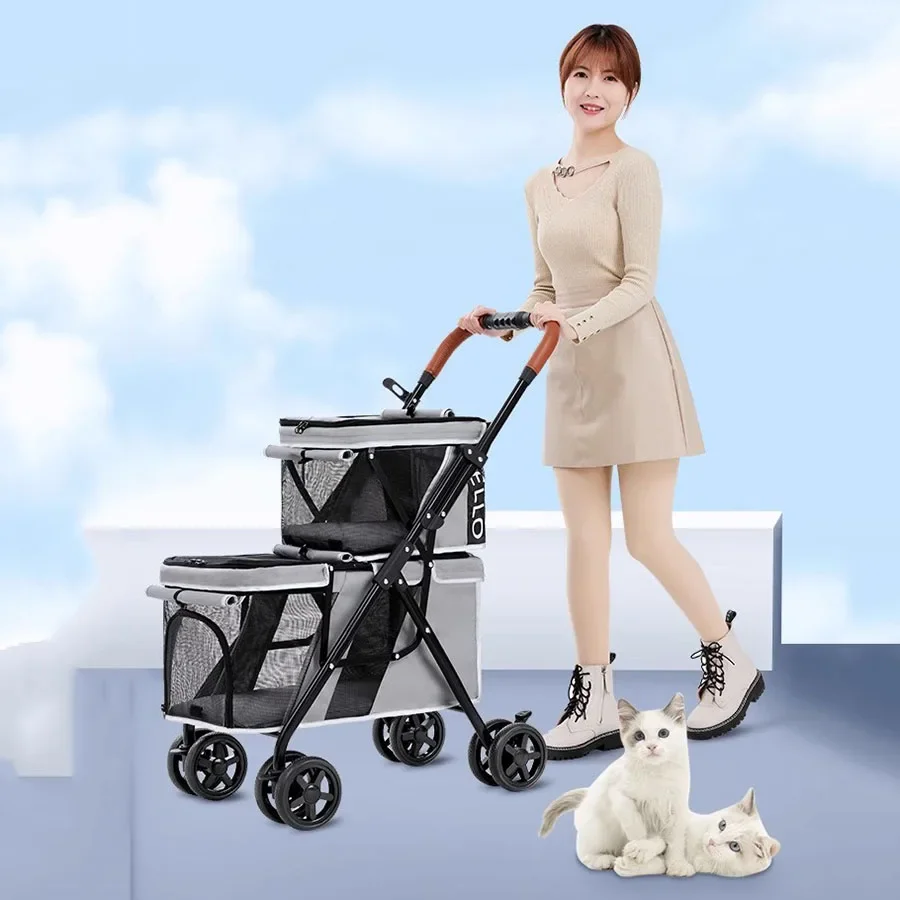 

Travel Cat Carrier Portable Breathable Canvas Outdoor Cat Carrier Designer Case Trolley Wheeled Folding Zaino Gatto Cat Carriers