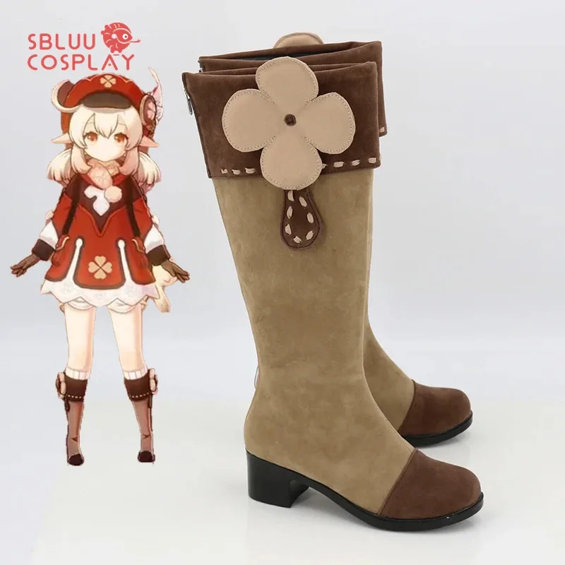 Genshin Impact Klee Cosplay Boots Shoes Leather Shoes Cosplay Accessories Halloween Party Shoes