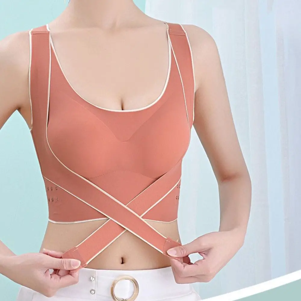 حمالة صدر رياضية مبطنة لاسلكية مقاومة للصدمات، إبزيم أمامي قابل للتعديل، حمالة صدر للياقة البدنية قابلة للتنفس، مريحة