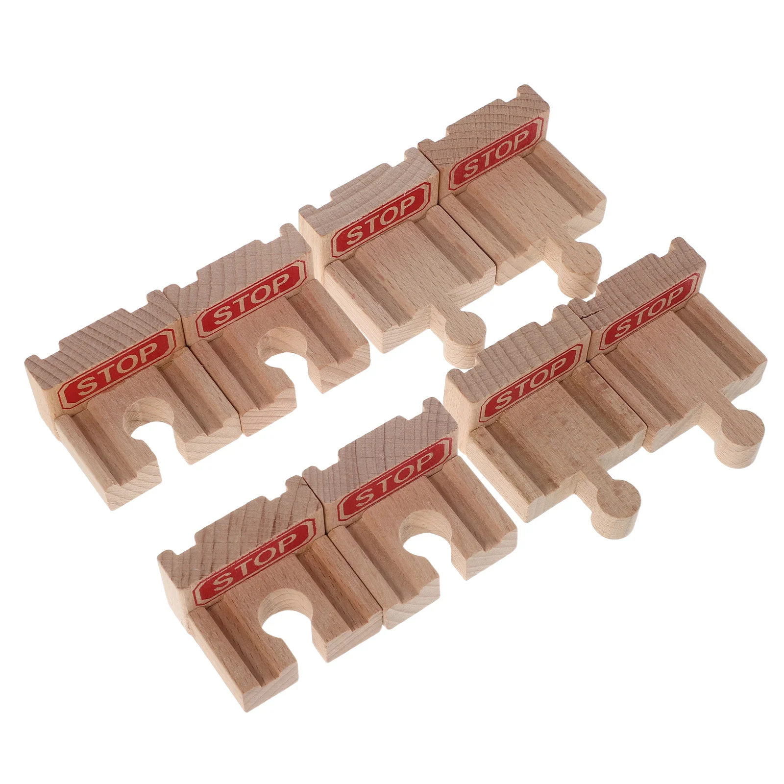 

4Sets Wood Train Track End Stop Buffer Stopper Connector Railroad Expansion Assembly Pieces 1.8x1.3x0.5 Inches Safe and Sturdy