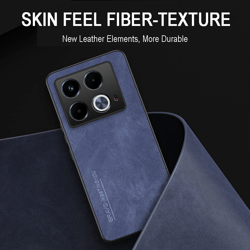 Pure Color Skin Feel Case Cover for Infinix Note 40 High-End Anti-Fall Fiber Leather Coque Infinix Note 40 Pro Mobile Phone Case