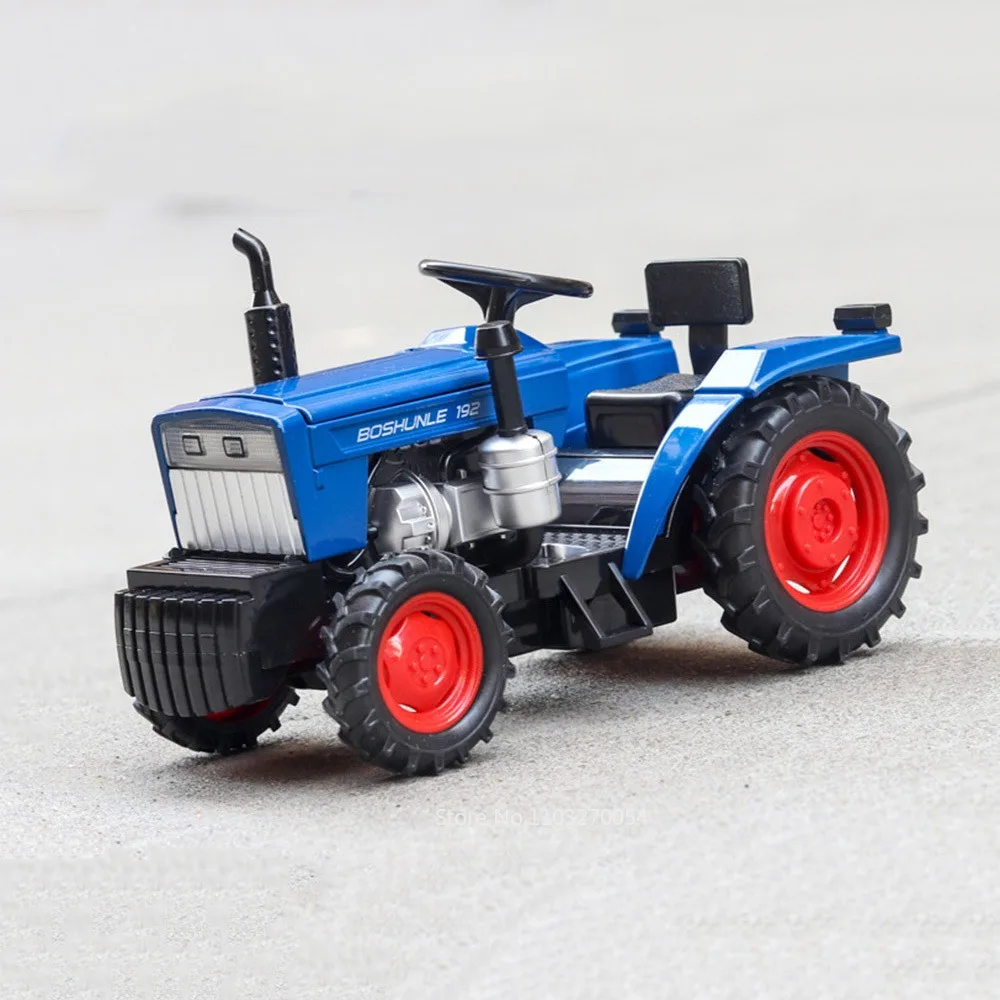 1/32 landwirtschaft liche Traktor Auto Spielzeug Modell Druckguss Legierung Fahrzeug Metallkörper Gummireifen Sound Light Pull Back Spielzeug für Kinder vorhanden