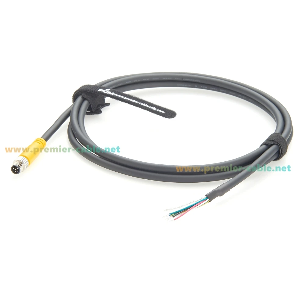 M8 6ピン パワー I/O 産業用カメラ トリガー ケーブル M8 オス - オープンエンド ハイフレックス コード Basler Boost および ACE 2 GIGE カメラ用