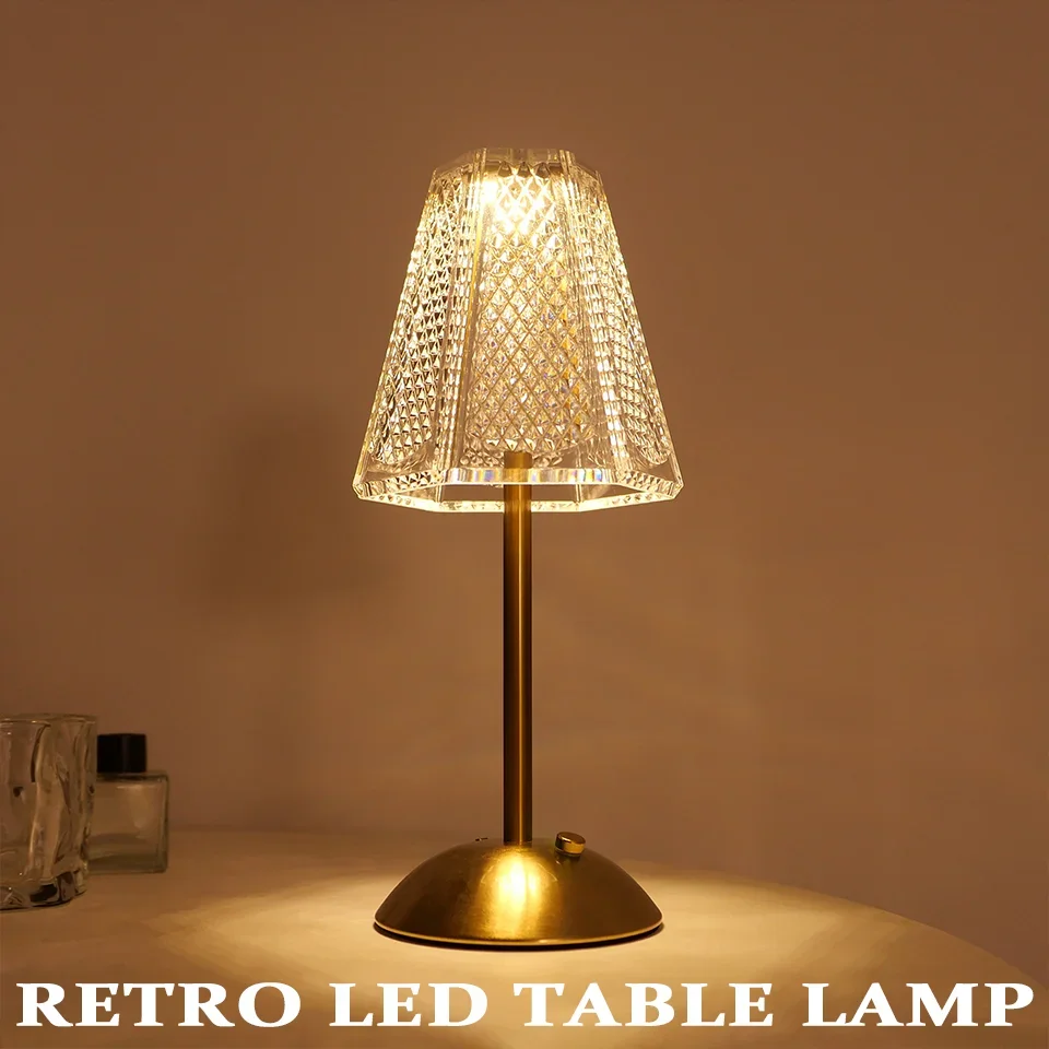 

Светодиодная настольная лампа Сенсорный датчик USB Перезаряжаемый ночник 3-цветный беспроводной светодиодный прикроватный светильник Атмосфера Ресторан Отель Бар