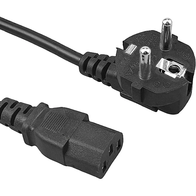EU PowerWiring Harness Cable  Euro Plug IEC C13 AC Power Supply Cable Extension Cord For PC Computer Monitor Samsung TV Speaker