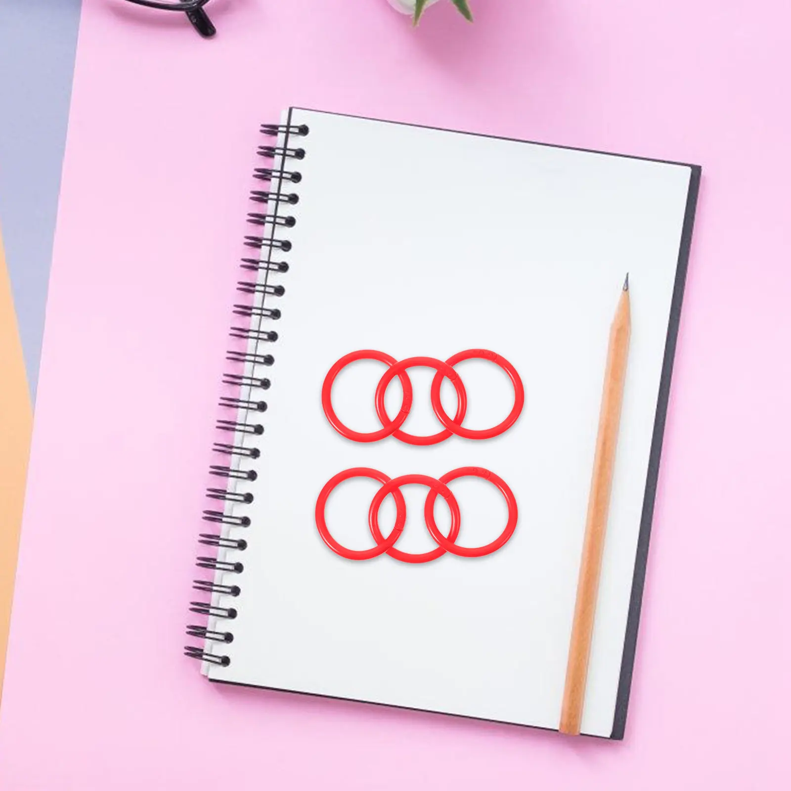 100Pcs Plastic Binder Rings for DIY Craft Keychain Scrapbooking Loose Leaf Book Calendar Index Cards Flash Card Ring Binding