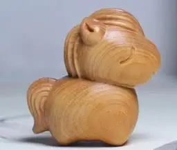 

1pc Wooden Horse Chinese Zodiac Fat Horse Hand Carved Animal Sculpture Desktop Home Office Decor Mini Wood Carving Statue